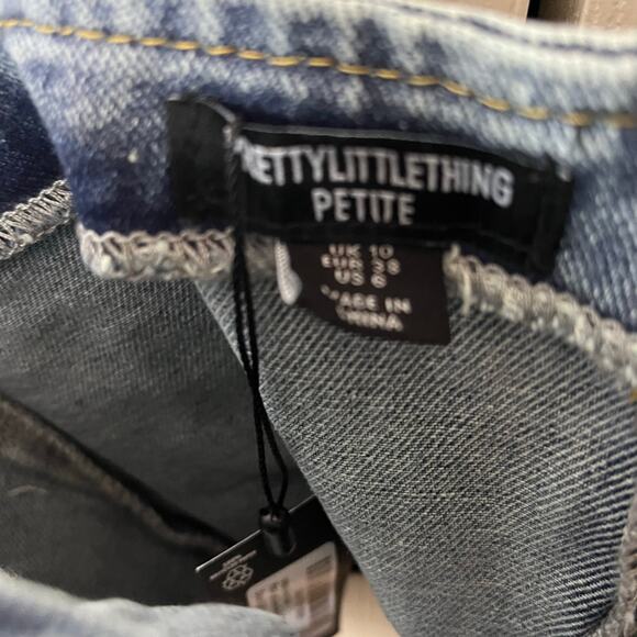 Pretty Little Thing Petite Light Blue Wash Denim Lace Up Corset 6 - Picture 3 of 8